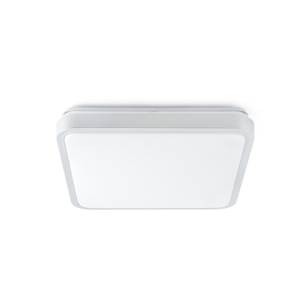 Plafón cuadrado LED plateado 20W 1600Lm luz cálida ILU01535