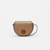 Bandolera Lady Saddler En Efecto Cuero Taupe