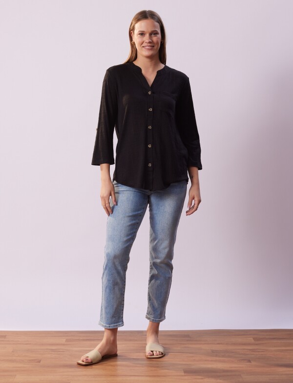 Blusa Botones NEGRO
