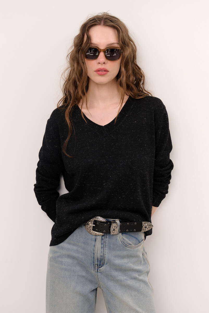 SWEATER V BOUTONE - GRAFITO 