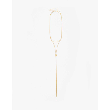 Collar Largo De Metal Dorado