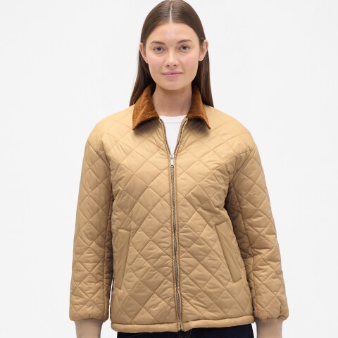 V-QUILTED PUFFER FASHION JKT GOLDEN KHAKI 868