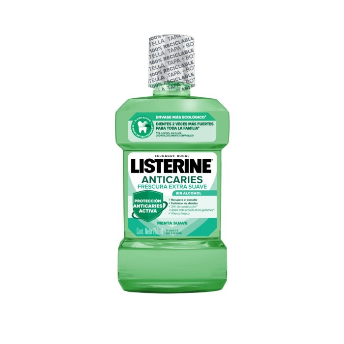 LISTERINE ANTI-CARIES ZERO ALCOHOL 250ML única