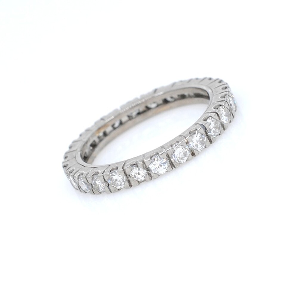 Anillo sin fin en oro 18k blanco y brillantes Anillo sin fin en oro 18k blanco y brillantes