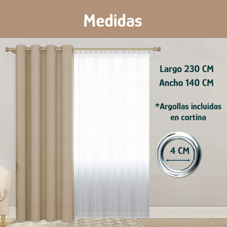 Set x2 Cortina Blackout 140x230 Cm Living Dormitorio Gris Arena Claro