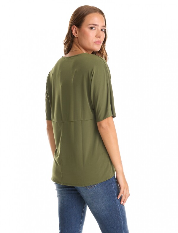 Blusa Manga Japonesa & Escote V VERDE
