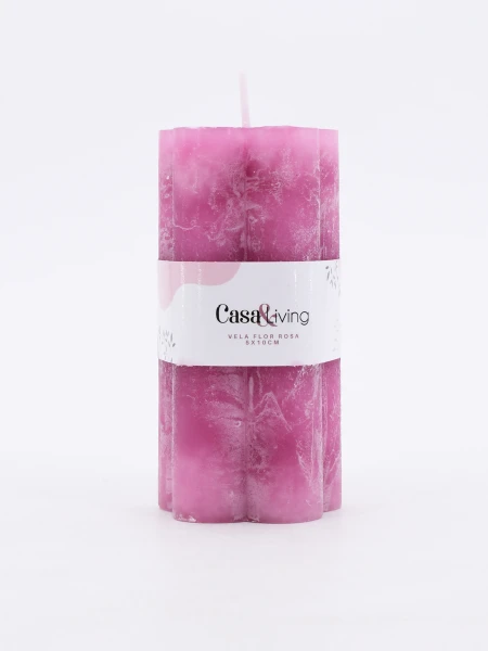 VELA FLOR FRUTILLA ROSADO