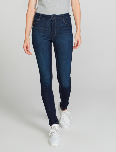 PANTALÓN DE JEAN FEMENINO SUPER SKINNY CINTURA ALTA AZUL