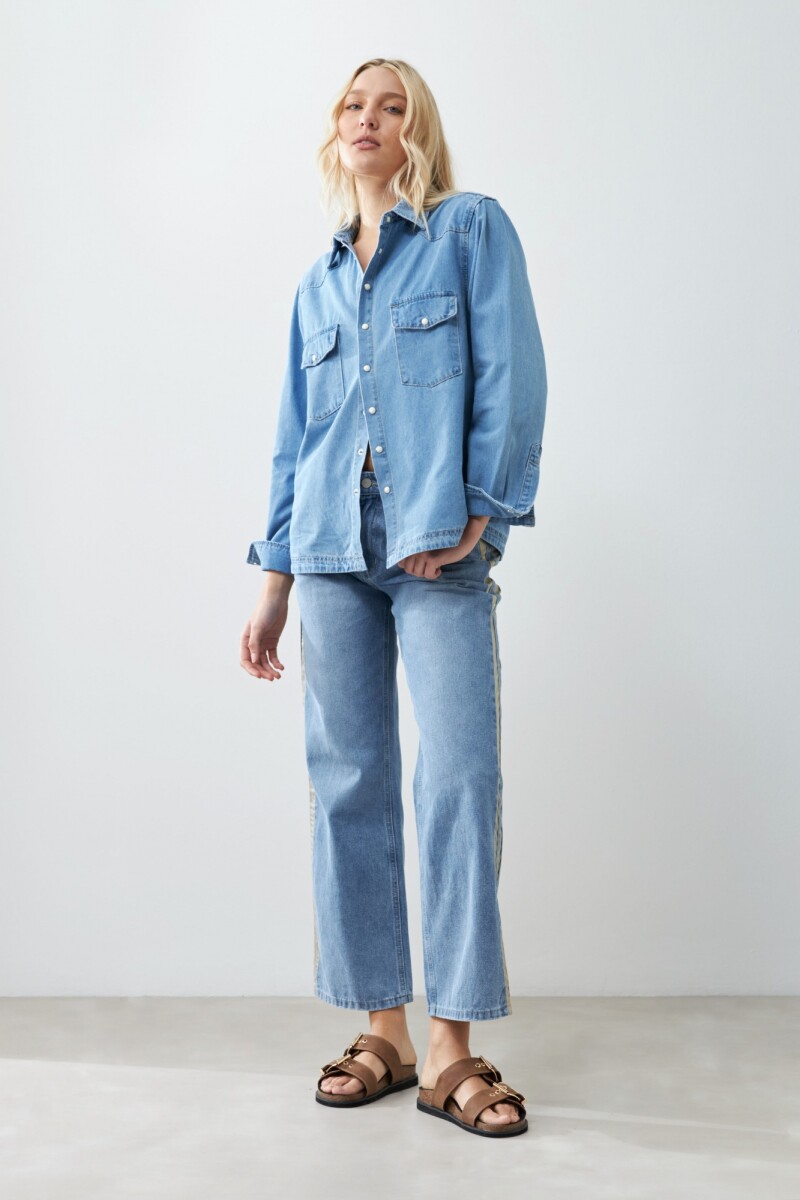 Camisa de jean jean claro