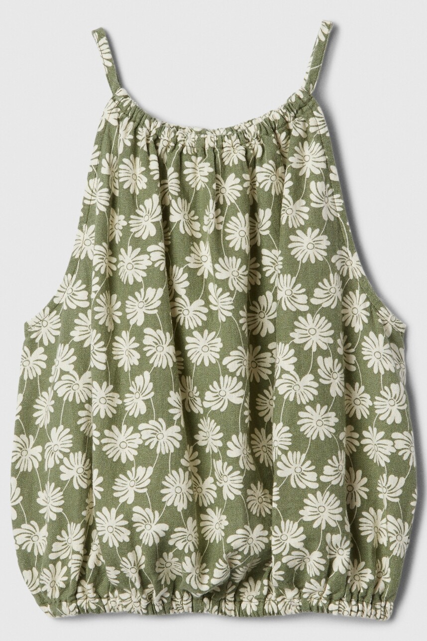 Musculosa Halter Niña Green Floral