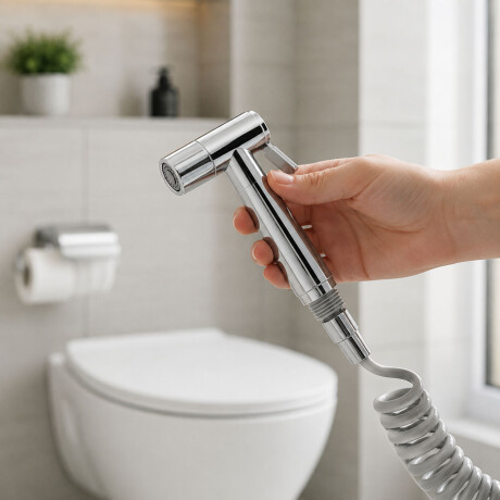 Ducha Higiénica Bidet Para Inodoro Completa Acero Inoxidable Plateado