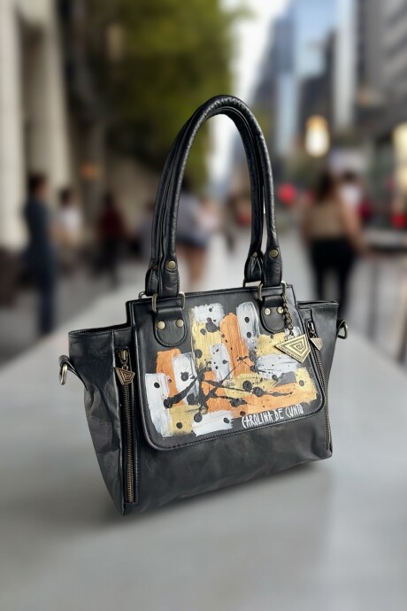 Cartera Mila Negra Con Arte. Cartera Mila Negra Con Arte.