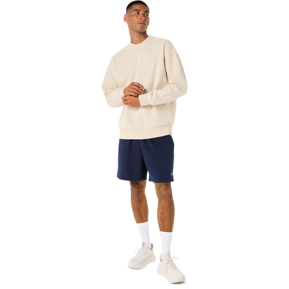Polera Training Fleece Relaxed Crew-Neck Top Hombre Oatmeal