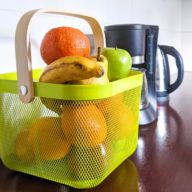 Canasto Metálico, Organizador De Frutas (Diego B.) Verde manzana