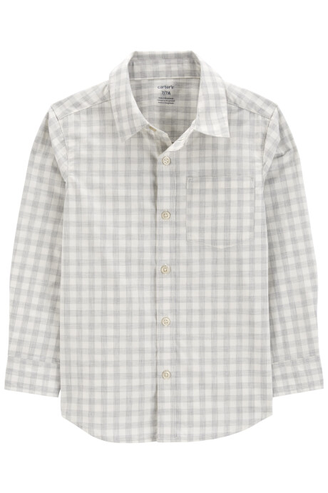 Camisa de popelina, diseño a cuadros. Talles 6-8 Sin color