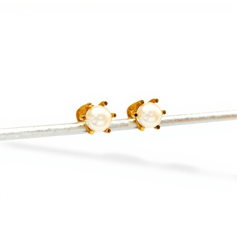 Caravanas Perlas- Oro bajo - Perla española- CA8234 conperla