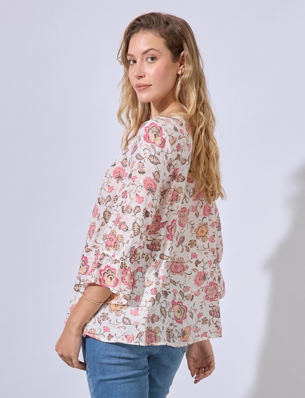 Blusa Garden BLANCO/MULTI