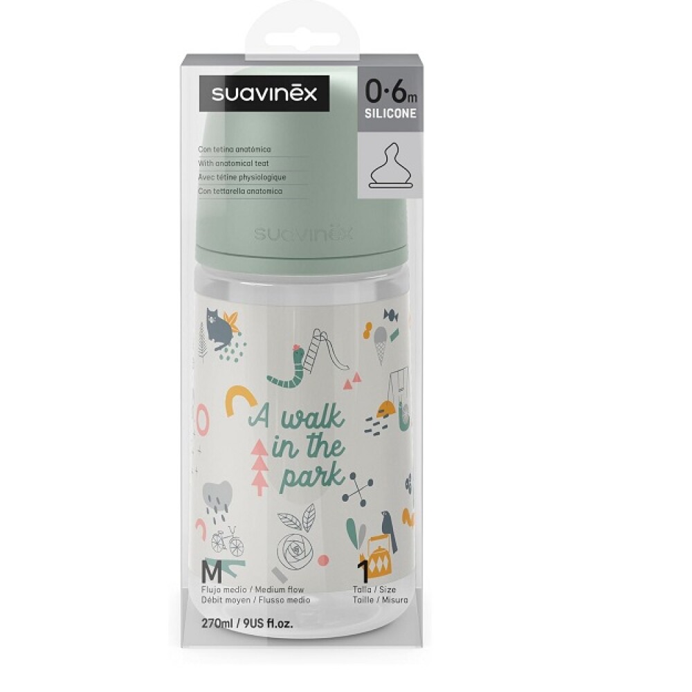 Biberon anatomico 270 ml Suavinex Park Verde