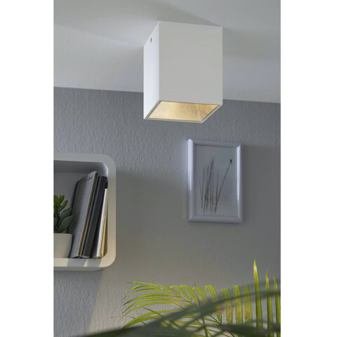 Plafón LED blanco/dorado cubo 3,3W 10X10 POLASSO EG1168