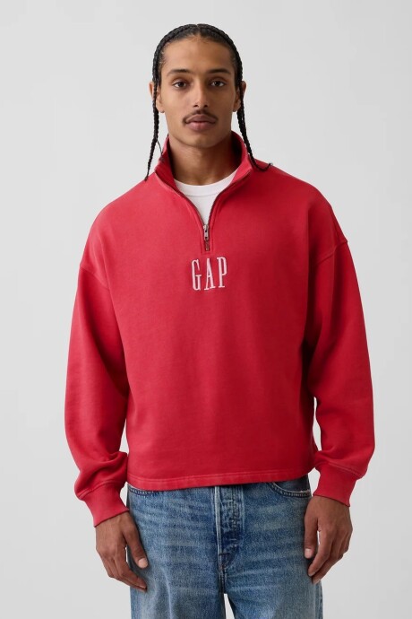 Buzo Deportivo Logo Gap Medio Cierre Hombre Faded Red 188