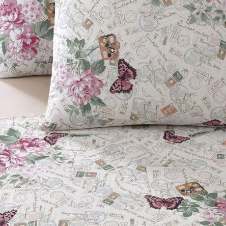 Juego Sábanas 2 Plazas Dohler 150 Hilos 100% Algodón Flores