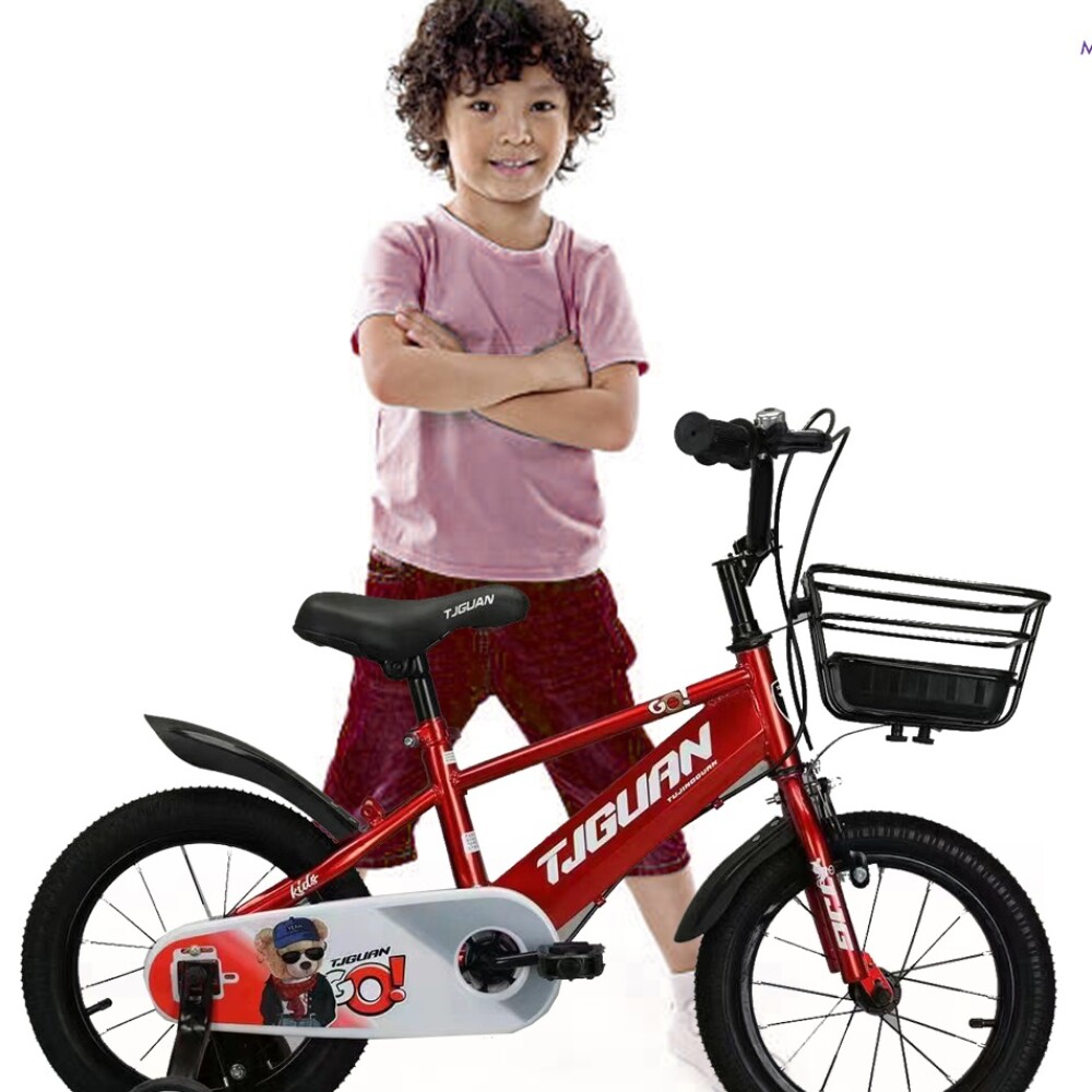 Bicicleta Infantil Rodado 16 Para Niños Con Rueditas Auxiliares Rojo