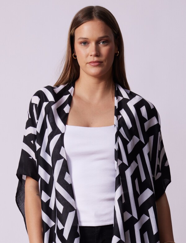Kimono Printed NEGRO/BLANCO