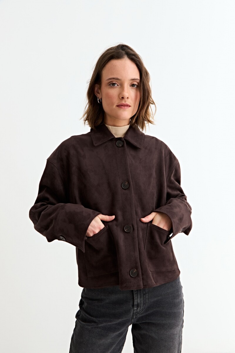 Chaqueta en gamuza MARRON