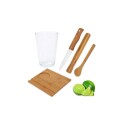 SET PARA CAIPIRINHA COCKTAIL BAMBU 5 PIEZAS MARRON