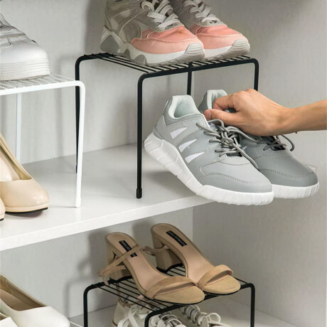 Rejilla estante organizadora de metal apilable para cocina o despensa Negro