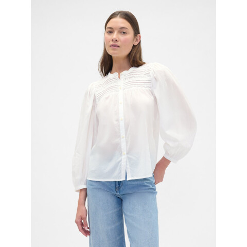 V-LS LACE INSERT FASHION TOP NEW OFF WHITE V2
