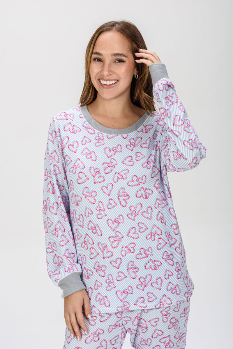 PIYAMA ESTAMPADO ESTAMPADO CELESTE