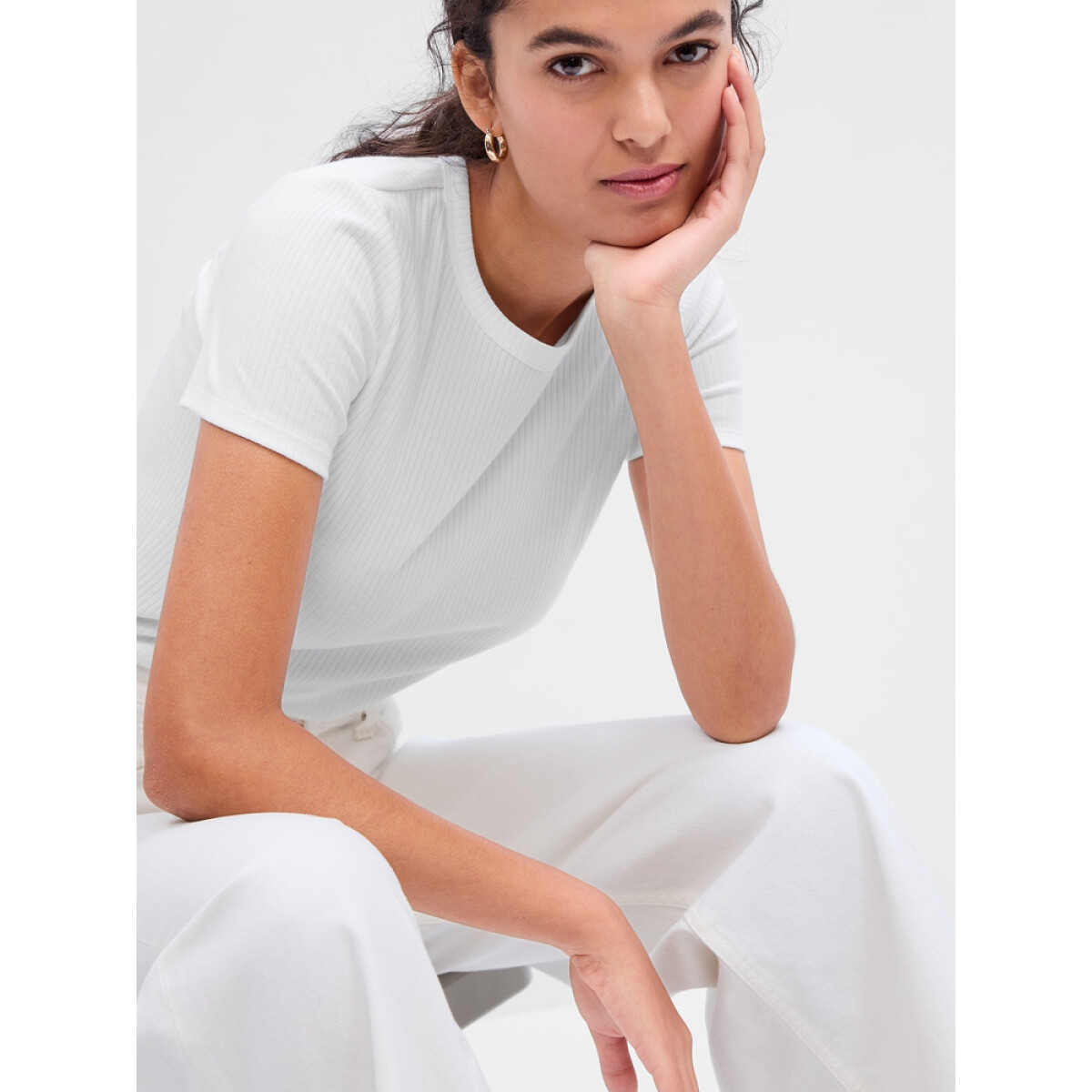 V-SS RIB T - WHITE000 