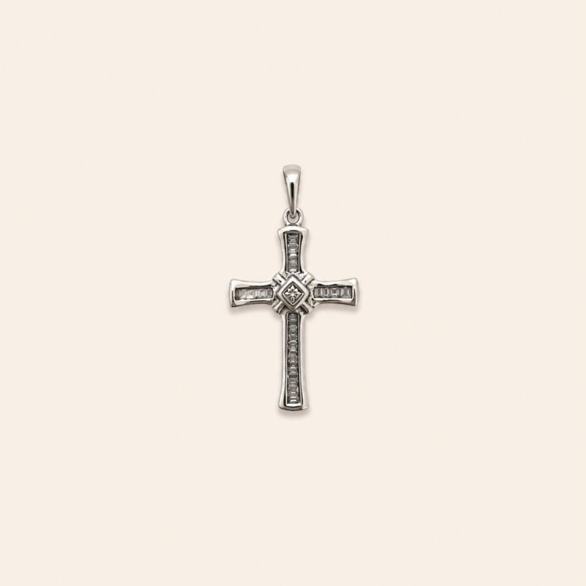 Dije Cruz - Oro 18k Blanco 
