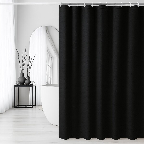 Cortina De Baño Ducha De Vinilo Plástico Varios Diseños Variante Color Negro