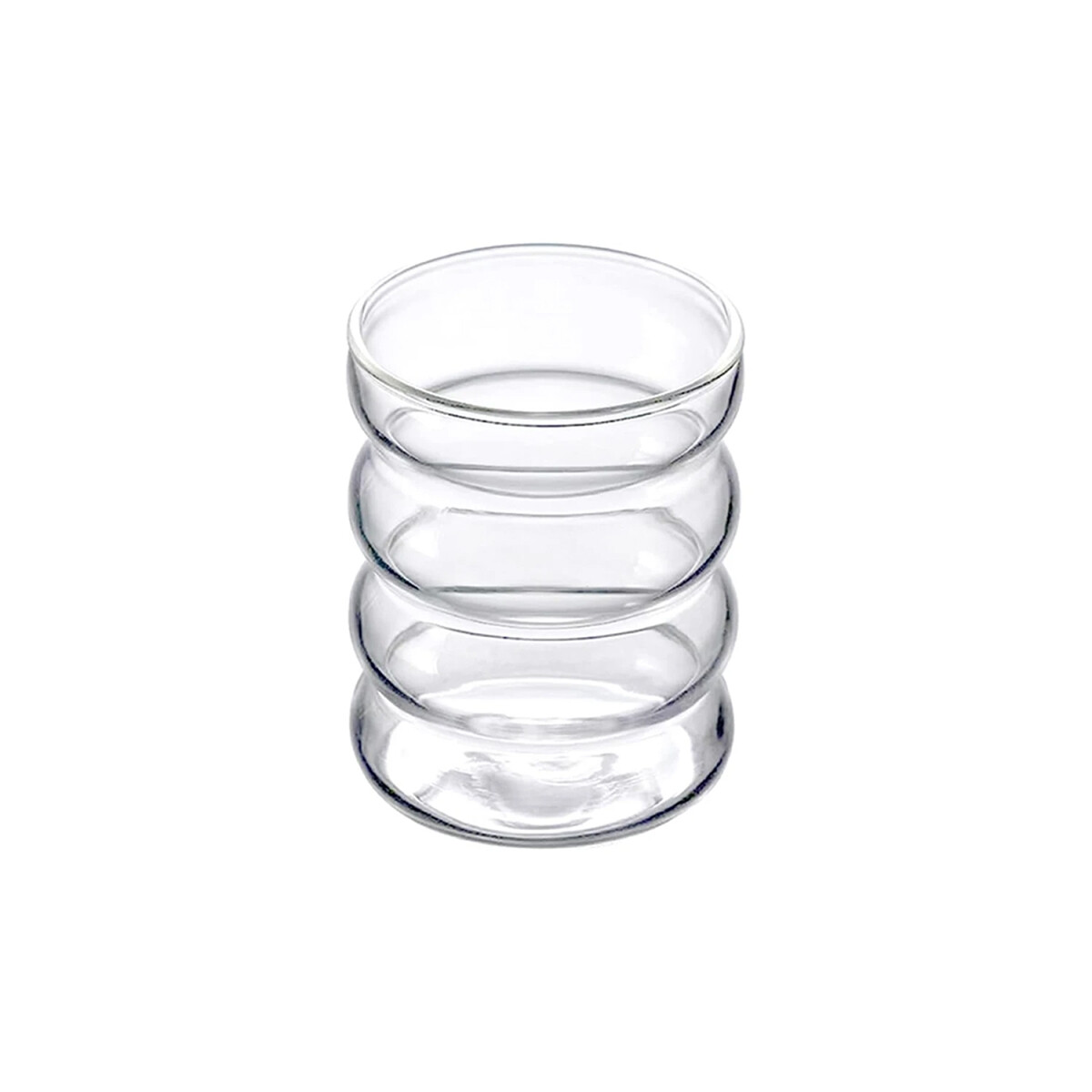Vaso de vidrio ondeado 