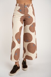 Jean Wide Leg Estampado Print