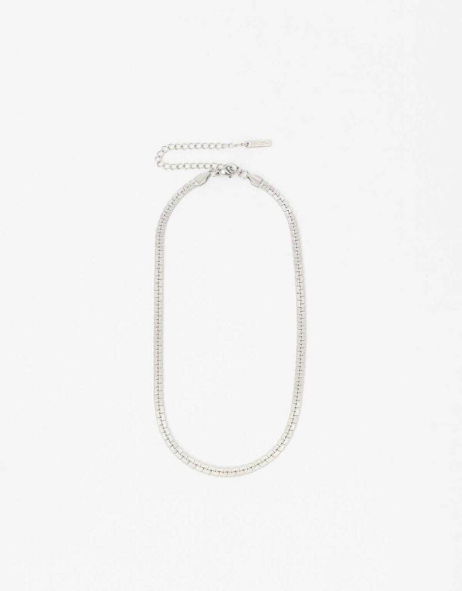 Collar Corto De Acero - Plateado 