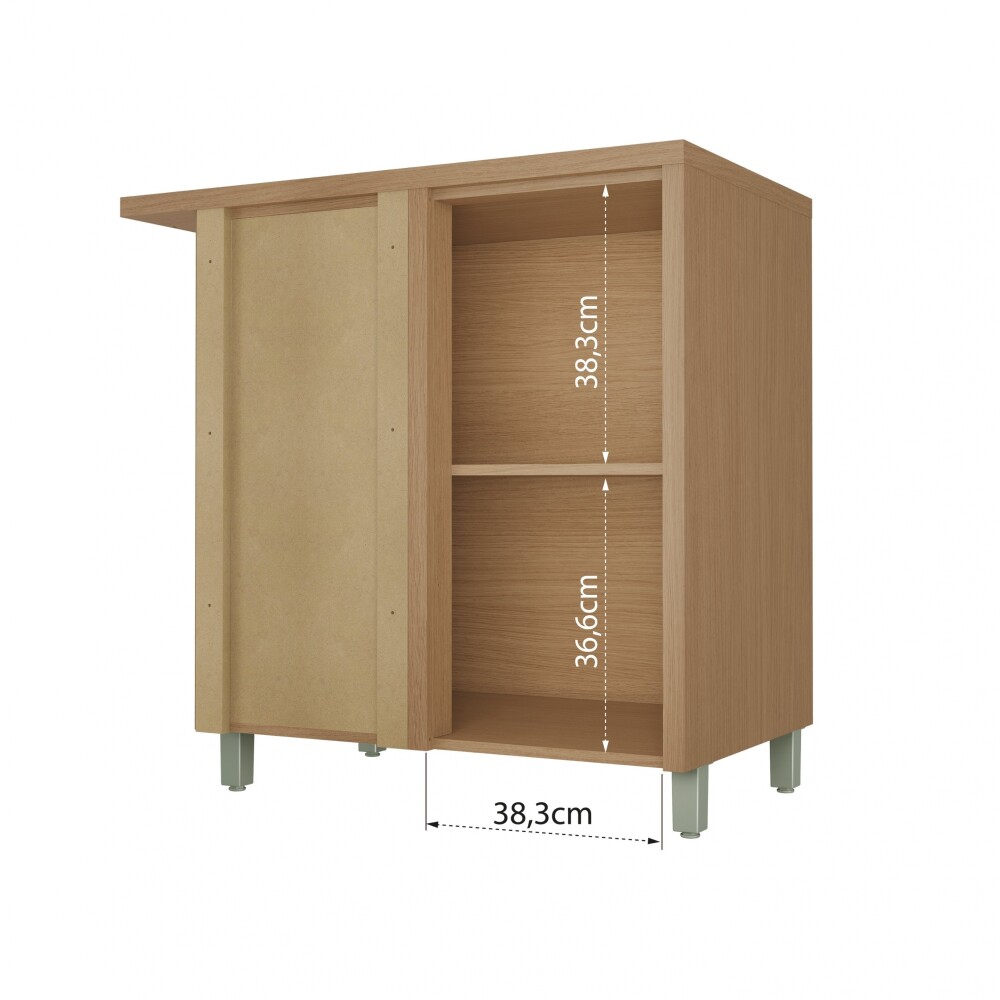 Bajo Mesada Esquinero Condessa 52cm Marron/Gris Bajo Mesada Esquinero Condessa 52cm Marron/Gris