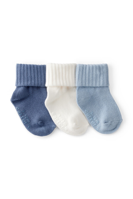 Pack tres pares de medias de algodón, con puños Sin color