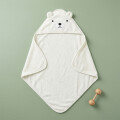 Toalla De Bebe Con Capucha Animales 80x80cm Blanco