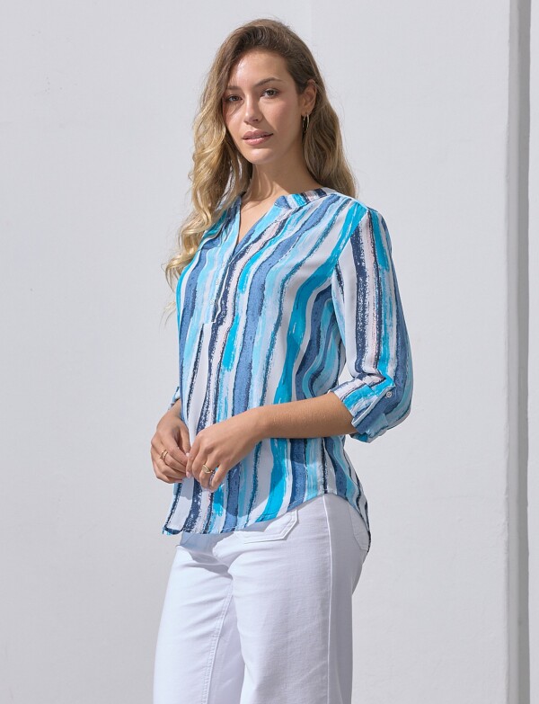 Blusa Printed MULTI/AZUL