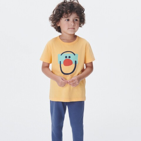 CAMISETA MM MASC LARANJA CLARO