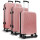 Set X3 Valijas De Viaje Rígidas 4 ruedas 20, 24 y 28 Rosa