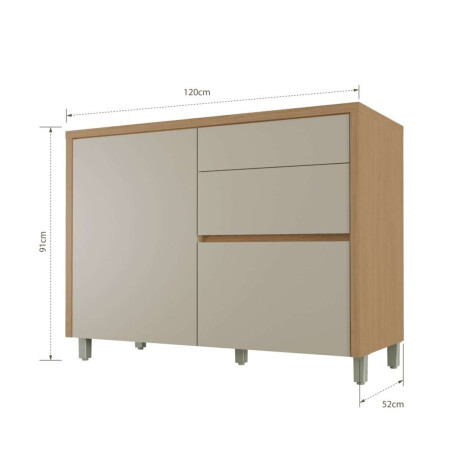 Bajo Mesada 2 Puertas 2C Condessa Marron/Gris