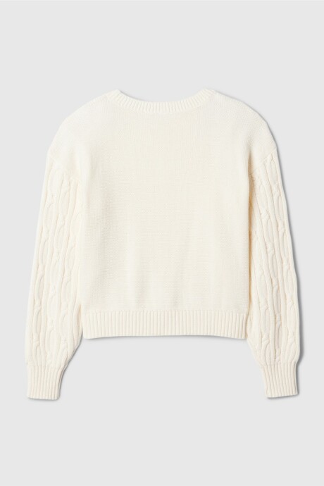 Buzo Cuello Redondo Niña Ivory Frost