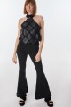 Top Leather Goth Negro