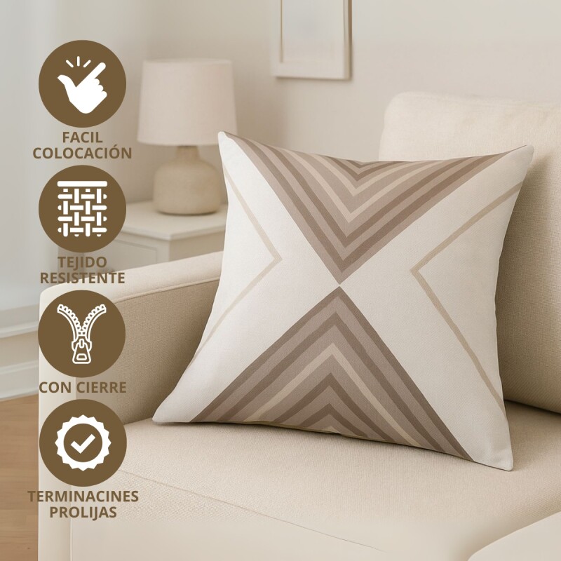Funda de almohadones lisa 43 x 43 cm RAYAS BEIGE