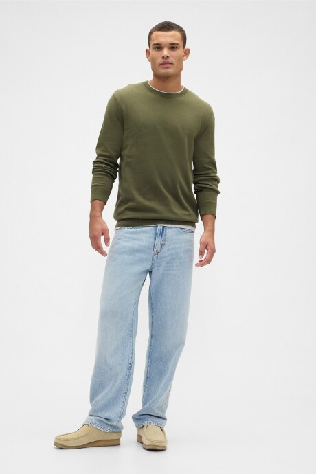 Buzo Algodón Cuello Redondo Hombre Army Jacket Green