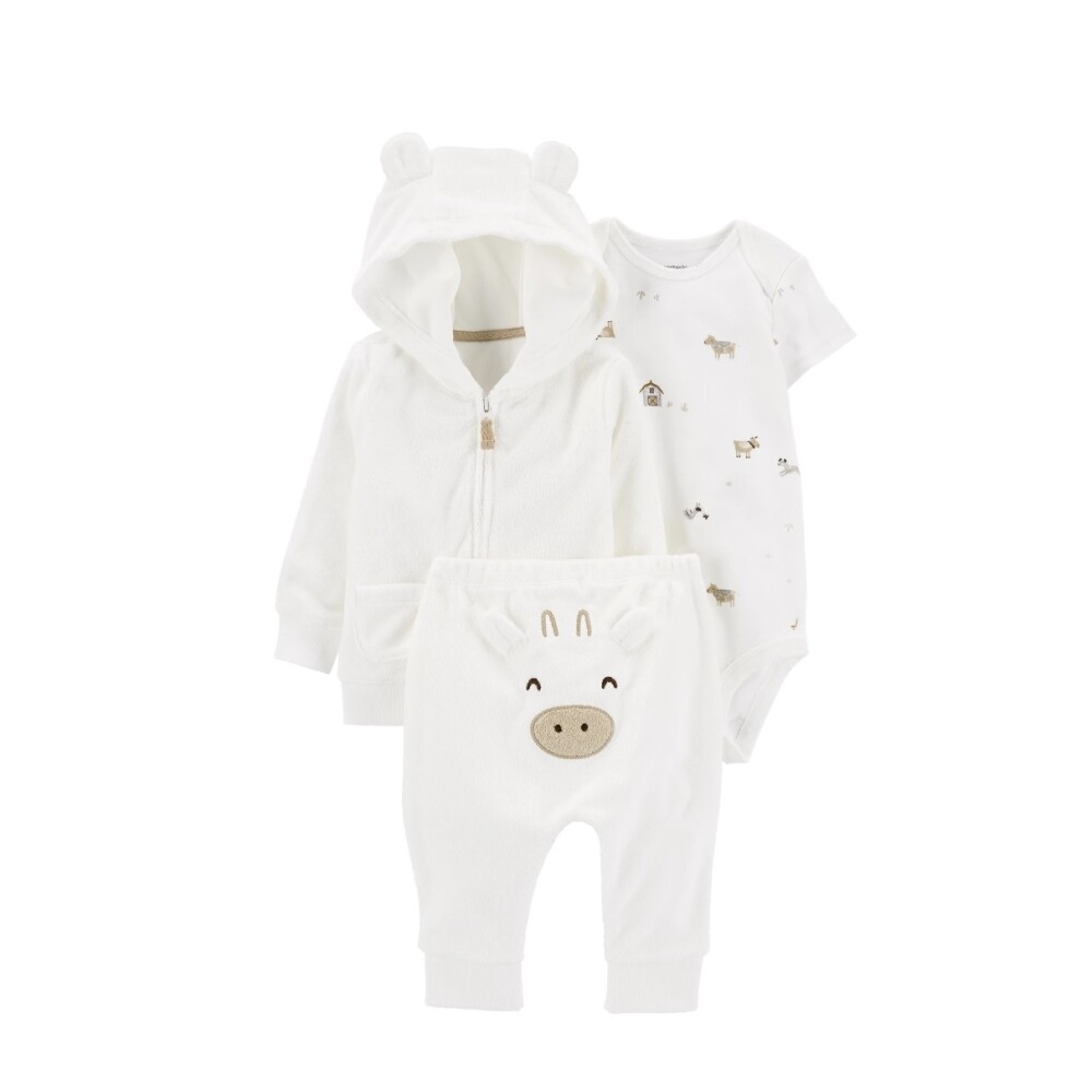 Conjunto Terry 3 piezas Carters 3M BLANCO CABRA